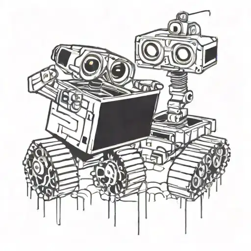 goth Eva and Wall-E tattoo design idea