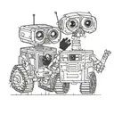goth Eva and Wall-E tattoo design idea
