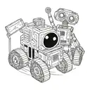goth Eva and Wall-E tattoo design idea