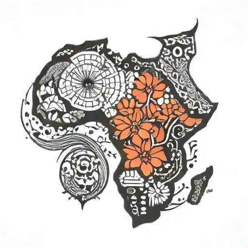 africa map tatoo black   tattoo design idea