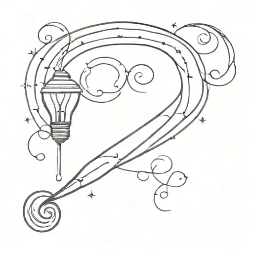 question mark with light bulb tattoo design idea