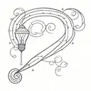 question mark with light bulb tattoo design idea