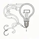 question mark with light bulb tattoo design idea