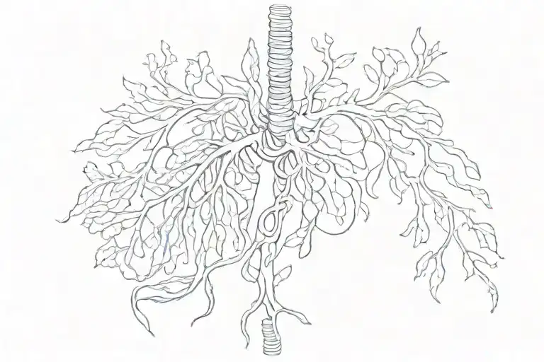 lungs airway neurons asthma tattoo design idea