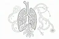 lungs airway neurons asthma tattoo design idea