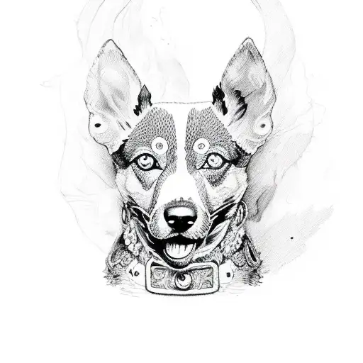 blue heeler tattoo design idea