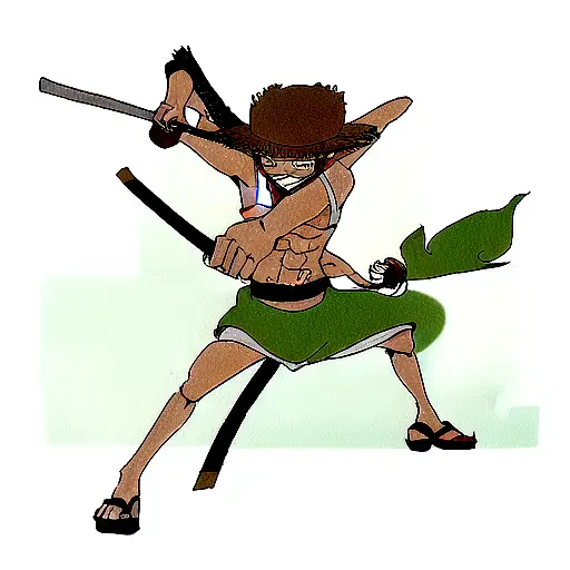 Zoro sword, luffy hat tattoo design idea