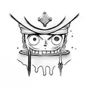 Zoro 3 sword and luffy hat tattoo design idea