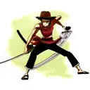Zoro sword, luffy hat tattoo design idea