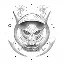 Elon musk alien  tattoo design idea