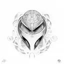 Elon musk alien  tattoo design idea