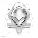 Elon musk alien  tattoo design idea