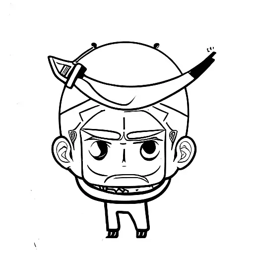 roronoa zoro chibi tattoo design idea