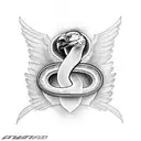 symmetrical snake and eagle tattoo tattoo design idea