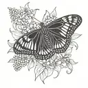 monarch butterfly, longhorn, blue bonnet, mockingbird  tattoo design idea