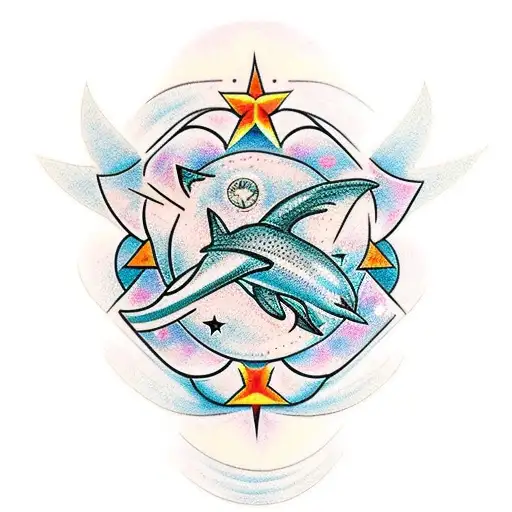 estrellas con constelación acuario tattoo design idea