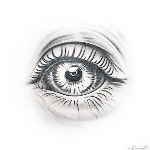 eye with a tombstone tattoo design idea