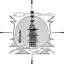 tower crane with a construction site in the background tattoo design idea