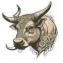 nandi bull inner bicep realistic tattoo tattoo design idea