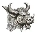 nandi bull inner bicep realistic tattoo tattoo design idea