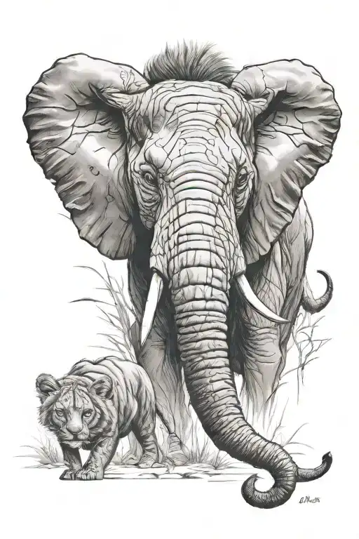 African big 5  tattoo design idea