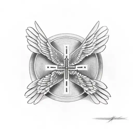 Cross with Wings tattoo design idea