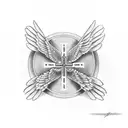 Cross with Wings tattoo design idea