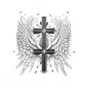 Cross with Wings tattoo design idea