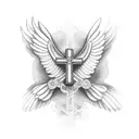 Cross with Wings tattoo design idea