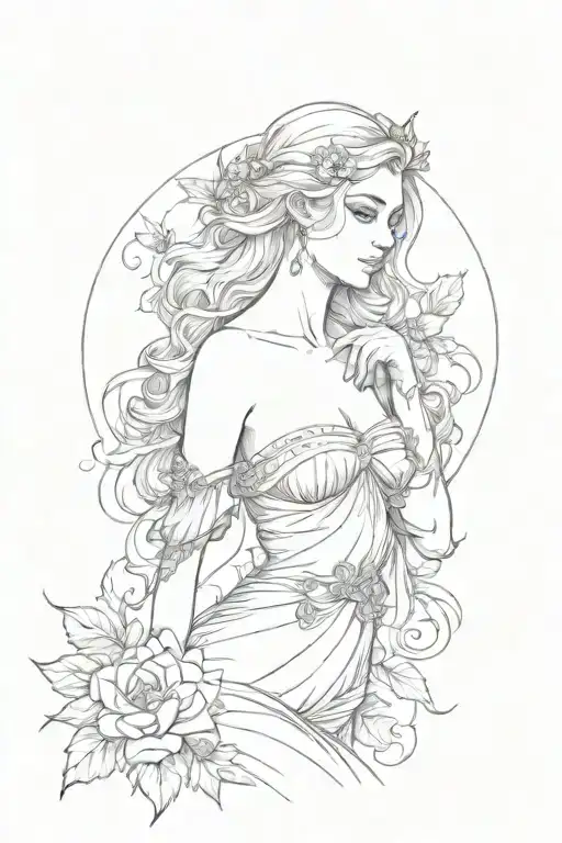 full body Aphrodite realistic sexy girl shoulder tattoo tattoo design idea
