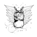 a hamster with wings tattoo design idea