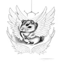 a hamster with wings tattoo design idea
