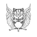 a hamster with wings tattoo design idea