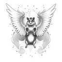 a hamster with wings tattoo design idea
