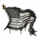 Distressed american flag with We The People written at the bottom for a left shoulder placement tattoo design idea