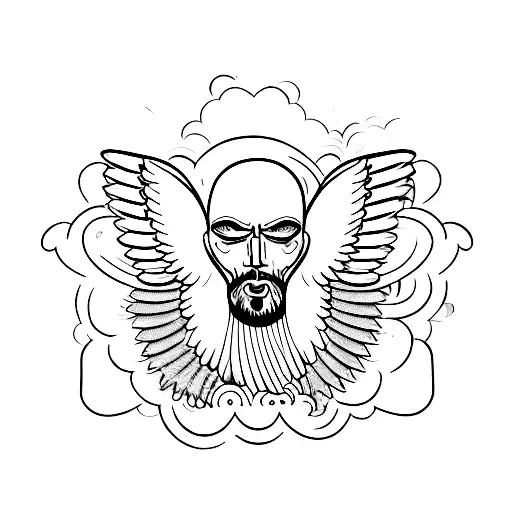 angel motor tattoo design idea
