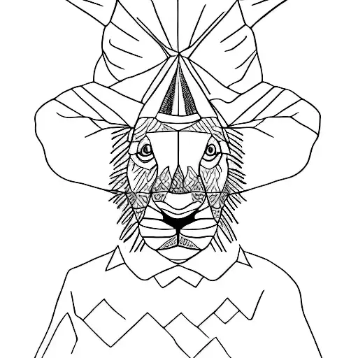 conejo cabeza de leon  tattoo design idea