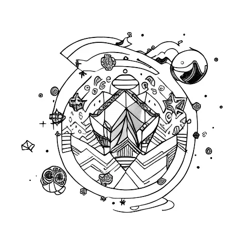 Wanderlust galaxy tattoo design idea