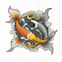 yin yang koi fish tattoo design idea
