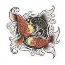 yin yang koi fish tattoo design idea