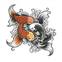 yin yang koi fish tattoo design idea