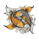 yin yang koi fish tattoo design idea