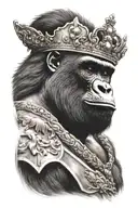 gorilla with crown   tattoo design idea