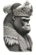 gorilla with crown   tattoo design idea