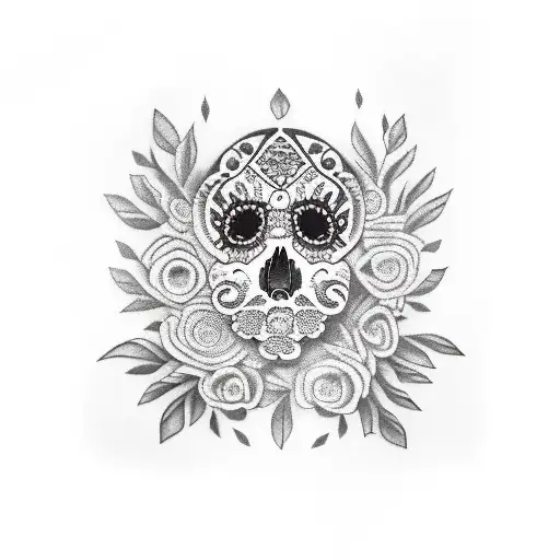 adelita in mexican papel picado tattoo design idea