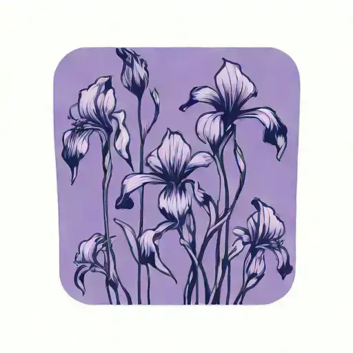 wild iris with stem tattoo design idea