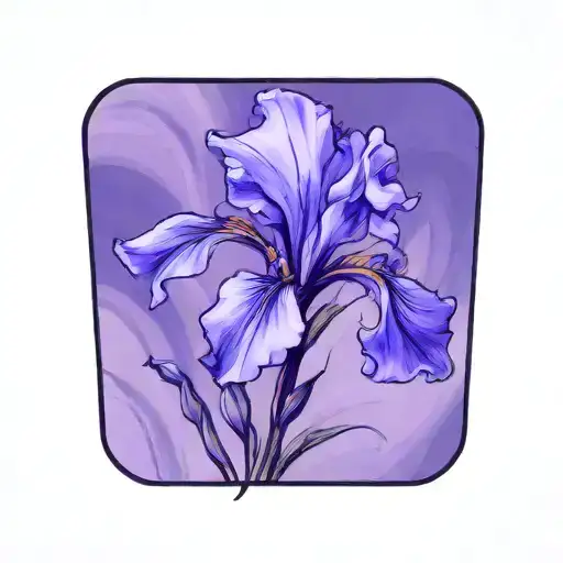 wild iris with black  stem tattoo design idea