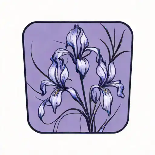 wild iris with stem tattoo design idea