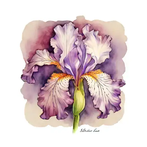 iris single flower  tattoo design idea