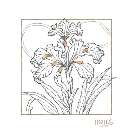  simple purple wild iris with stem tattoo design idea